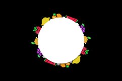 Circle frame fruits pixel art design Product Image 2