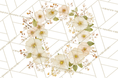 Watercolor Floral Wreaths Circles Clipart, Heart Accents Png Product Image 2