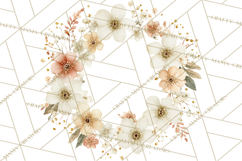 Watercolor Floral Wreaths Circles Clipart, Heart Accents Png Product Image 5