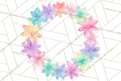 Watercolor Floral Wreaths Circles Clipart, Heart Accents Png Product Image 2