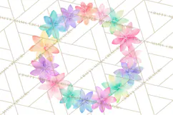 Watercolor Floral Wreaths Circles Clipart, Heart Accents Png Product Image 2