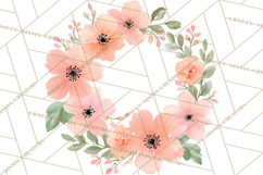 Watercolor Floral Wreaths Circles Clipart, Heart Accents Png Product Image 5