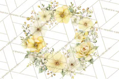 Watercolor Floral Wreaths Circles Clipart, Heart Accents Png Product Image 2