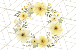 Watercolor Floral Wreaths Circles Clipart, Heart Accents Png Product Image 3