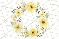 Watercolor Floral Wreaths Circles Clipart, Heart Accents Png Product Image 3