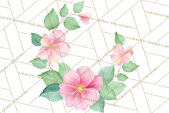 Watercolor Floral Wreaths Circles Clipart, Heart Accents Png Product Image 5