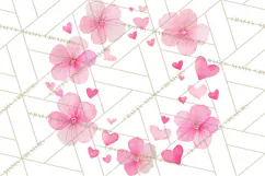 Watercolor Floral Wreaths Circles Clipart, Heart Accents Png Product Image 2