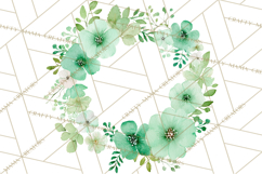 Watercolor Floral Wreaths Circles Clipart, Heart Accents Png Product Image 5