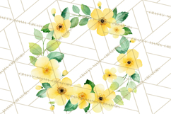 Watercolor Floral Wreaths Circles Clipart, Heart Accents Png Product Image 4