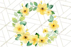 Watercolor Floral Wreaths Circles Clipart, Heart Accents Png Product Image 4