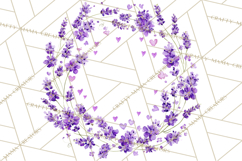 Watercolor Floral Wreaths Circles Clipart, Heart Accents Png Product Image 4