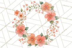 Watercolor Floral Wreaths Circles Clipart, Heart Accents Png Product Image 5