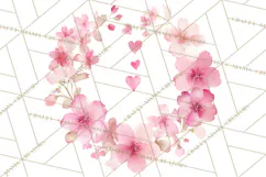 Watercolor Floral Wreaths Circles Clipart, Heart Accents Png Product Image 3