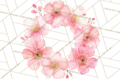 Watercolor Floral Wreaths Circles Clipart, Heart Accents Png Product Image 4