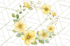 Watercolor Floral Wreaths Circles Clipart, Heart Accents Png Product Image 5