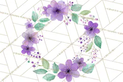 Watercolor Floral Wreaths Circles Clipart, Heart Accents Png Product Image 4