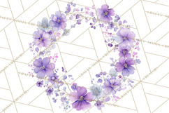 Watercolor Floral Wreaths Circles Clipart, Heart Accents Png Product Image 5