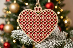 Circle Heart Christmas Ornament SVG Cut File Product Image 1
