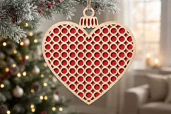 Circle Heart Christmas Ornament SVG Cut File Product Image 2