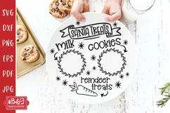 Circle Santa Tray SVG - Santa Treats Christmas Cookie Tray Product Image 1