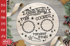 Circle Santa Tray SVG - Santa Treats Christmas Cookie Tray Product Image 3