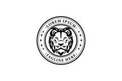 Circle vintage lion logo template branding graphic Product Image 1