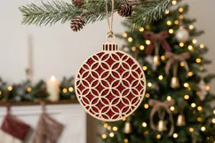 Circles Christmas Bauble Laser Cut SVG Ornament File Product Image 2