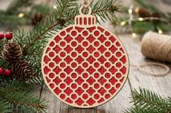 Circles Christmas Bauble SVG Laser Cut Ornament File Product Image 1