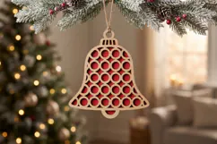 Circles Christmas Bell Ornament SVG Laser Cut File Product Image 2