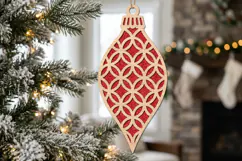 Circles Christmas Ornament SVG Laser Cut, Holiday Decor File Product Image 1