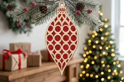Circles Christmas Ornament Laser Cut SVG, Holiday Decor File Product Image 1