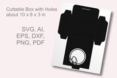 Circles with Flower Window Rectangular Gift Box SVG Template