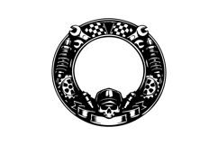 Circular Black and White Automotive Frame Art Design Product Image 1