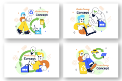10 Circular Economy Vector Illustration Product Image 3