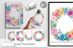 Digital Paper Circular Floral Wreath Product Image 1