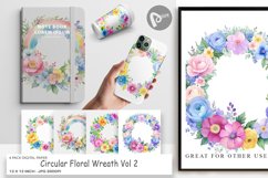 Digital Paper Circular Floral Wreath Product Image 1