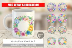 Mug Wrap Design Circular Floral Wreath Product Image 1
