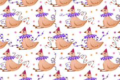 Festive Goose Party Clipart Set Hand Drawn Celebration Product Image 9
