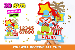 Circus clown Cake Topper 3D SVG Product Image 1