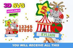 Circus Elephant Cake Topper 3D SVG Product Image 1