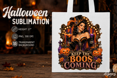 Lady Halloween Pinup Circus girl with poison pumpkins Product Image 1