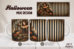 Vintage halloween mug Wrap Witch with cocktail mug 15oz Product Image 1