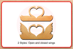 Laser cut template Swan heart SVG Wedding decor gift ideas Product Image 4