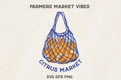 Citrus Market Net Bag SVG Oranges Farmers Market PNG Product Image 1
