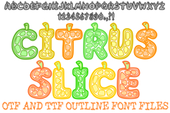 Citrus Slice Fruit Alphabet Lettering Font Orange Lemon Lime ABC OTF  by Squeeb Creative