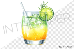Refreshing Citrus Sparkle cocktail with lime PNG Clipart Product Image 1