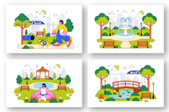10 City Park Vector Illustration Product Image 2