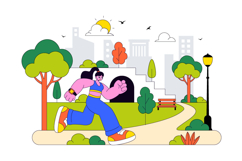 10 City Park Vector Illustration Product Image 4