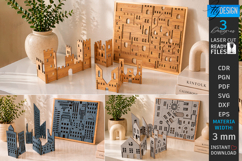 City Life Puzzle Laser Cut Bundle | 3D Puzzle | Wooden Town Product Image 1