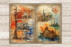 City Stamps Junk Journal Page, Vintage Collage Sheet, GlamArtZhanna, Travel Stamps, Postage Stamps Ephemera, Junk Journal Embellishments, Scrapbooking Ephemera, London Junk Journal, Printable Stamps, Paris Junk Journal Paper